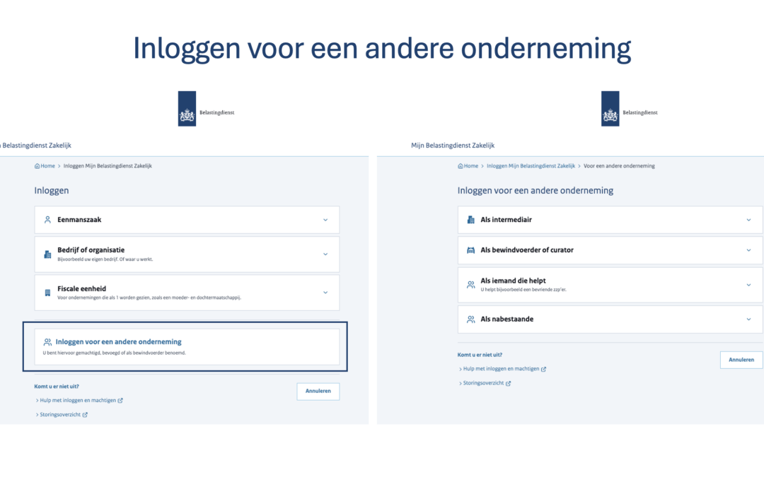 Nieuwe inlogschermen Mijn Belastingdienst Zakelijk: dit verandert er voor u per 6 augustus.